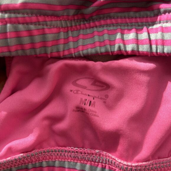 Champion tank top with built in sports bra sz Medium Pink Stripe - Picture 5 of 6